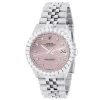 Men's Watch Rolex Datejust 36mm Rose Print Dial Jubilee Bracelet Diamond 4ct Bezel