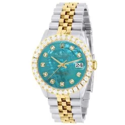Men's Watch Rolex Datejust 36mm Turquoise Dial Jubilee Bracelet Diamond 4ct Bezel