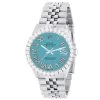 Men's Watch Rolex Datejust 36mm Turquoise Roman Numerals Dial Jubilee Bracelet Diamond 4ct Bezel