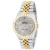 Men's Watch Rolex Datejust 36mm White Marble Roman Numerals MoP Dial Jubilee Bracelet Diamond 4ct Bezel