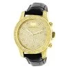 Men's Yellow Gold Plated Watch With Diamonds 0.5ct Luxurman