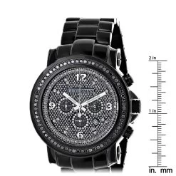 Oversized Men's Black Diamond Watch Iced Out Luxurman W Chronograph -Watch Store oversized mens black diamond watch iced out luxurman w chronograph ruler