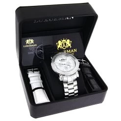 Oversized Men's Diamond Watch 0.25ct White Mop Luxurman Escalade Chronograph 8 Oversized Men's Diamond Watch 0.25ct White Mop Luxurman Escalade Chronograph -Watch Store oversized mens diamond watch 025ct white mop luxurman escalade chronograph 1 box