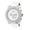 Oversized Men's Diamond Watch Leather Band W White Mop Luxurman Escalade