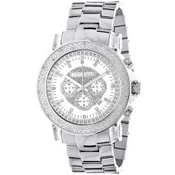 Oversized Men's 0.25ct Diamond White Dial Luxurman Escalade Chronograph Watch