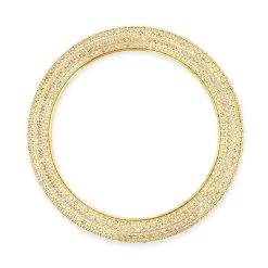 Pave Diamond Watch Bezel For Joe Rodeo Master Yellow Gold Tone 6ct