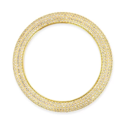 Pave Diamond Watch Bezel For Joe Rodeo Master Yellow Gold Tone 6ct 1 Pave Diamond Watch Bezel For Joe Rodeo Master Yellow Gold Tone 6ct