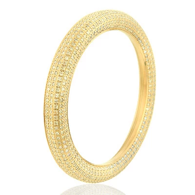 Pave Diamond Watch Bezel For Joe Rodeo Master Yellow Gold Tone 6ct 2 Pave Diamond Watch Bezel For Joe Rodeo Master Yellow Gold Tone 6ct - Image 2