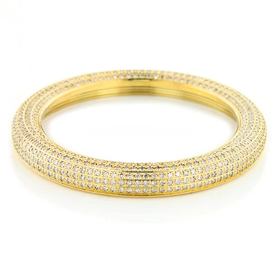 Pave Diamond Watch Bezel For Joe Rodeo Master Yellow Gold Tone 6ct 3 Pave Diamond Watch Bezel For Joe Rodeo Master Yellow Gold Tone 6ct - Image 3