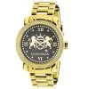 Yellow Gold Plated Large Men's Diamond Watch Luxurman Phantom