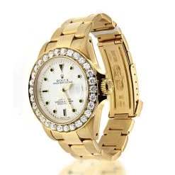 Watch Store -Watch Store pre owned rolex yacht master mens diamond watch 18k gold 56ct bod