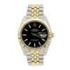 42mm Rolex Datejust Diamond Watch For Men 12ct Two Tone Gold & Steel Black Dial