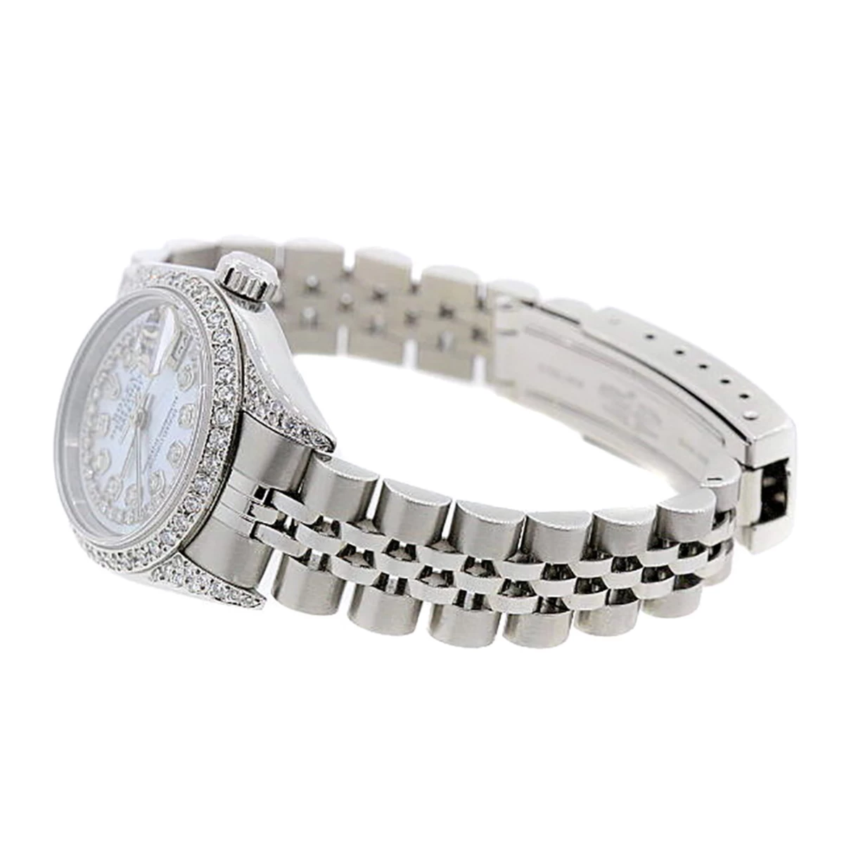 Rolex Datejust Iced Out Diamond Watch For Women 2.2ct Stainless Steel 26mm 3 Rolex Datejust Iced Out Diamond Watch For Women 2.2ct Stainless Steel 26mm - Image 3