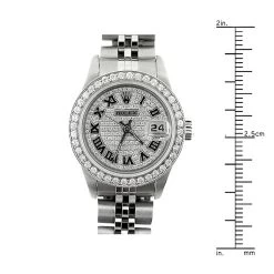 Rolex Datejust Iced Out Diamond Watch For Women Stainless Steel 2.5ct 7 Rolex Datejust Iced Out Diamond Watch For Women Stainless Steel 2.5ct -Watch Store rolex datejust iced out diamond watch for women stainless steel 25ct ruler