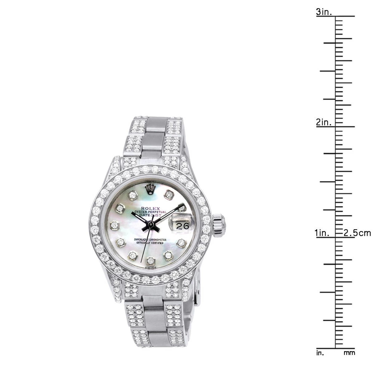 Ladies Rolex Datejust 27mm Diamond Watch 7.25ct White Mother-Of-Pearl Dial 4 Ladies Rolex Datejust 27mm Diamond Watch 7.25ct White Mother-Of-Pearl Dial - Image 4