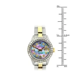 26mm Rolex Datejust Ladies Diamond Watch Stainless Steel & Gold 1.2ct -Watch Store rolex datejust ladies custom diamond watch stainless steel 18k gold 12ct ruler