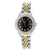 26mm Rolex Datejust Ladies Diamond Bezel Watch 1.5ct Black Dial