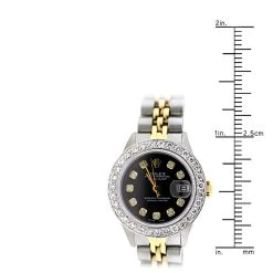 26mm Rolex Datejust Ladies Diamond Bezel Watch 1.5ct Black Dial -Watch Store rolex datejust ladies diamond bezel watch 15ct ruler