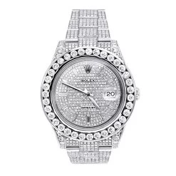 41mm Rolex Datejust Men's Diamond Watch 25.2ct Iced Out