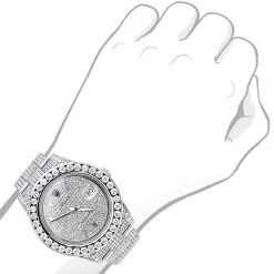 41mm Rolex Datejust Men's Diamond Watch 25.2ct Iced Out -Watch Store rolex datejust mens custom diamond watch 2520ct iced out 3