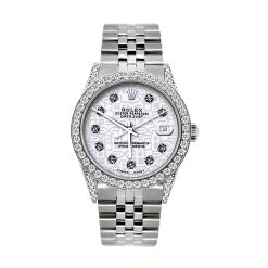 Rolex Datejust Men's Diamond Bezel Watch Stainless Steel 5ct 36mm Case