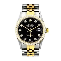 Rolex Datejust Men's Diamond Watch Oyster Perpetual Stainless Steel Gold 36mm Black Dial 11 Rolex Datejust Men's Diamond Watch Oyster Perpetual Stainless Steel Gold 36mm Black Dial -Watch Store rolex datejust mens diamond watch oyster perpetual stainless steel 18k gold 36mm black dial 2ct