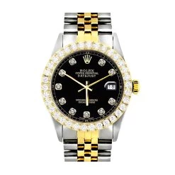 Rolex Datejust Men's Diamond Watch Oyster Perpetual Stainless Steel Gold 36mm Black Dial 12 Rolex Datejust Men's Diamond Watch Oyster Perpetual Stainless Steel Gold 36mm Black Dial -Watch Store rolex datejust mens diamond watch oyster perpetual stainless steel 18k gold 36mm black dial 4ct