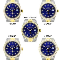 Rolex Datejust Men's Diamond Watch Stainless Steel & Gold Blue Dial 36mm -Watch Store rolex datejust mens diamond watch stainless steel 18k gold blue dial 36mm allbezels