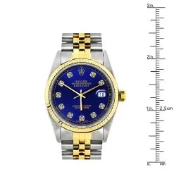 Rolex Datejust Men's Diamond Watch Stainless Steel & Gold Blue Dial 36mm -Watch Store rolex datejust mens diamond watch stainless steel 18k gold blue dial 36mm ruler