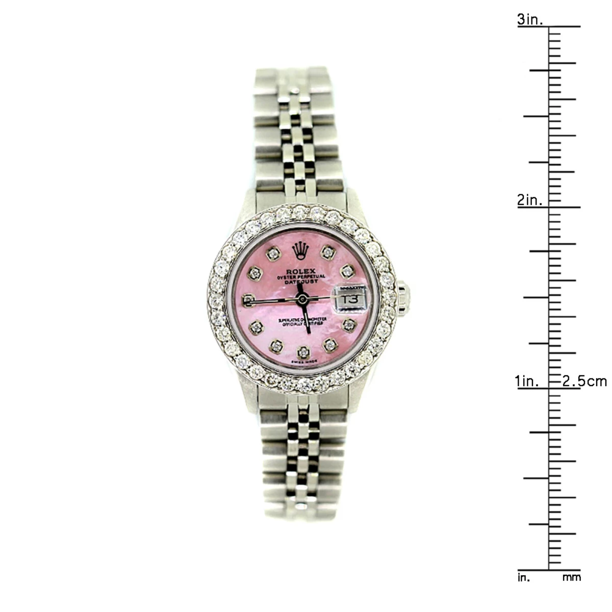 Rolex Datejust Oyster Perpetual Women's Diamond Watch Pink MOP Dial 1.7ct 4 Rolex Datejust Oyster Perpetual Women's Diamond Watch Pink MOP Dial 1.7ct - Image 4