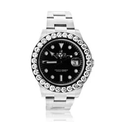 Rolex Explorer II Men's Diamond Bezel Watch Stainless Steel Black Dial 5ct