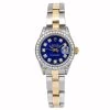Gold Diamond Bezel Rolex Watch Lady-datejust 69173 26mm Blue Dial 1Ct
