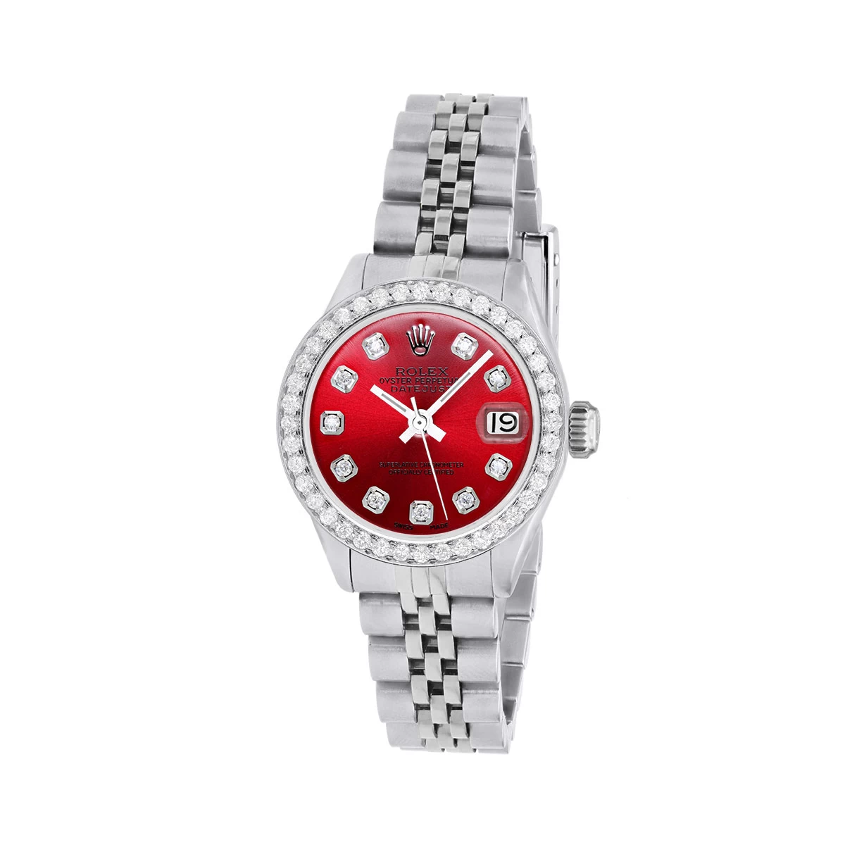 Women's Diamond Watch Rolex Datejust 26mm Jubilee Bracelet Red Dial 1 Women's Diamond Watch Rolex Datejust 26mm Jubilee Bracelet Red Dial
