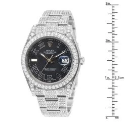 Iced Out 41mm Rolex Oyster Perpetual Datejust Diamond Watch For Men 22ct 7 Iced Out 41mm Rolex Oyster Perpetual Datejust Diamond Watch For Men 22ct -Watch Store rolex oyster perpetual datejust diamond watch 2041ct custom ruler
