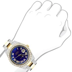 41mm Rolex Oyster Perpetual Datejust Diamond Watch For Men Blue Dial 17ctw Gold & Stainless Steel -Watch Store rolex oyster perpetual datejust diamond watch for men blue dial 24ct bod