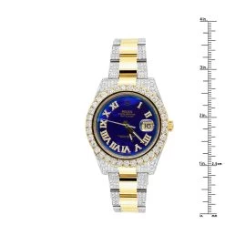 41mm Rolex Oyster Perpetual Datejust Diamond Watch For Men Blue Dial 17ctw Gold & Stainless Steel -Watch Store rolex oyster perpetual datejust diamond watch for men blue dial 24ct ruler