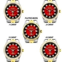 Rolex Oyster Perpetual Datejust Men's Diamond Watch Red Dial Yellow Gold 17 Rolex Oyster Perpetual Datejust Men's Diamond Watch Red Dial Yellow Gold -Watch Store rolex oyster perpetual datejust mens diamond watch red dial 18k gold allbezels