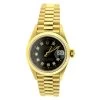 Rolex Presidential Datejust 18K Gold Women's Diamond Watch 0.1ct