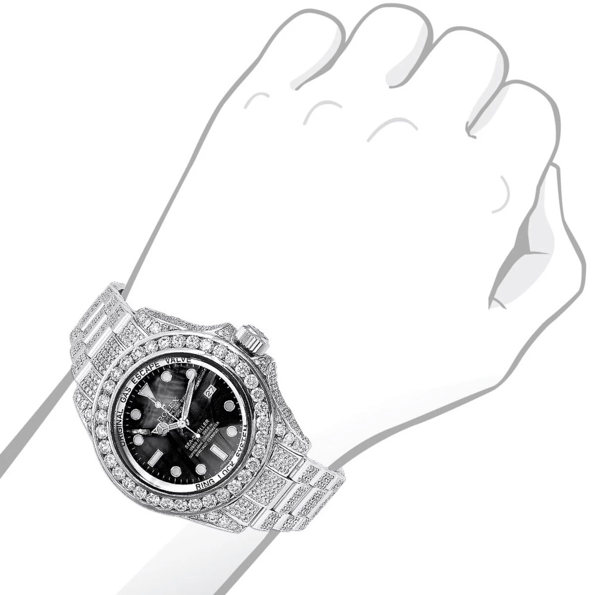 Rolex Sea Dweller DeepSea Men's Diamond Watch 32.55ct 3 Rolex Sea Dweller DeepSea Men's Diamond Watch 32.55ct - Image 3