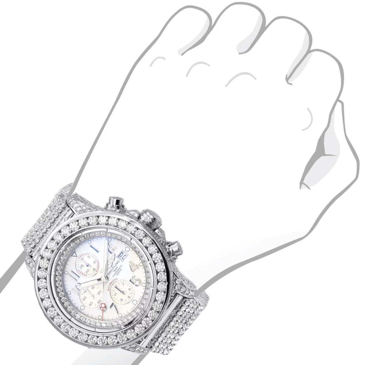 Super Avenger Breitling Diamond Watch For Men 35 Carats 3 Super Avenger Breitling Diamond Watch For Men 35 Carats - Image 3