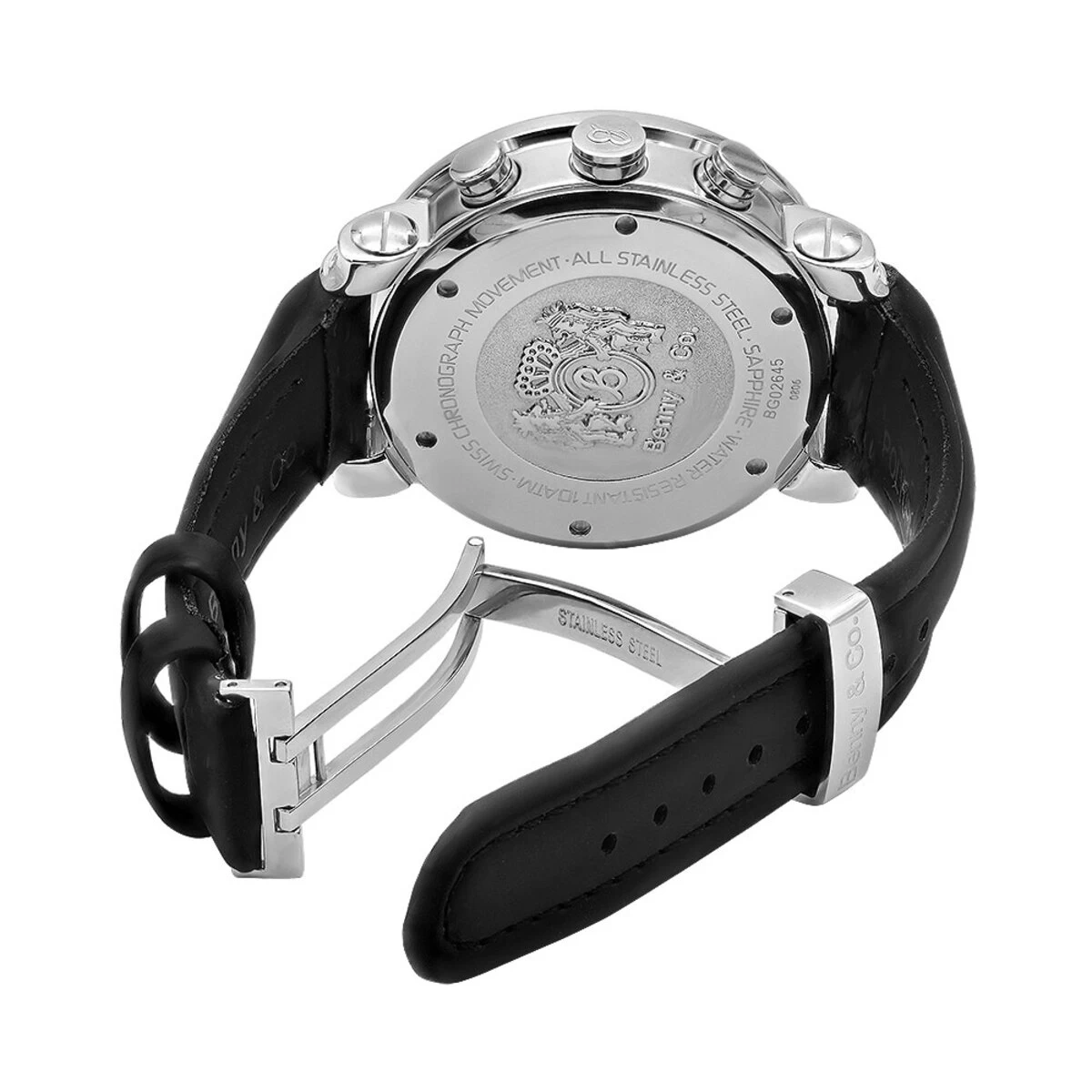 Swiss 5 Carat VS Diamond Bezel Watch For Men Benny And Co Black Dial 45mm 2 Swiss 5 Carat VS Diamond Bezel Watch For Men Benny And Co Black Dial 45mm - Image 2