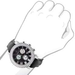 Swiss 5 Carat VS Diamond Bezel Watch For Men Benny And Co Black Dial 45mm 6 Swiss 5 Carat VS Diamond Bezel Watch For Men Benny And Co Black Dial 45mm -Watch Store swiss 5 carat vs diamond bezel watch for men benny and co black dial 45mm 968882 body