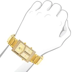 Techno King Diamond Women's Watch 18k Gold Plated 3 Time Zones 1.65ct 6 Techno King Diamond Women's Watch 18k Gold Plated 3 Time Zones 1.65ct -Watch Store techno king diamond womens watch 165 ctw p 8612 3