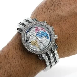 Two Tone Joe Rodeo Diamond JoJo Watch 1.75ct World Map -Watch Store two tone joe rodeo diamond jojo watch 175ct world map p 8584 bod2