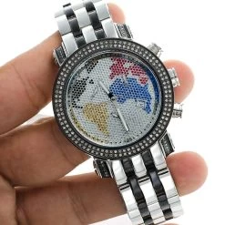 Two Tone Joe Rodeo Diamond JoJo Watch 1.75ct World Map -Watch Store two tone joe rodeo diamond jojo watch 175ct world map p 8584 bod3