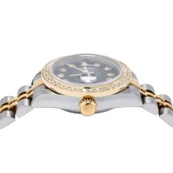 Two Tone Ladies Rolex Datejust 69713 Diamond Bezel Watch Black Dial 26mm 0.9ct -Watch Store two tone ladies rolex datejust 69713 diamond bezel watch black dial 26mm 09ct 968580 ruler