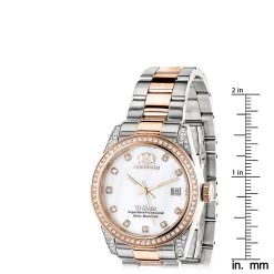Two Tone Rose Gold Plated Women's Diamond Watch 1.5ct Luxurman Tribeca -Watch Store two tone rose gold plated womens diamond watch 15ct luxurman tribeca 4 ruler