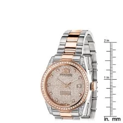 Women's 1.5ct Diamond Watch Two Tone Rose Gold Plated Luxurman Tribeca 9 Women's 1.5ct Diamond Watch Two Tone Rose Gold Plated Luxurman Tribeca -Watch Store two tone rose gold plated womens diamond watch 15ct luxurman tribeca ruler