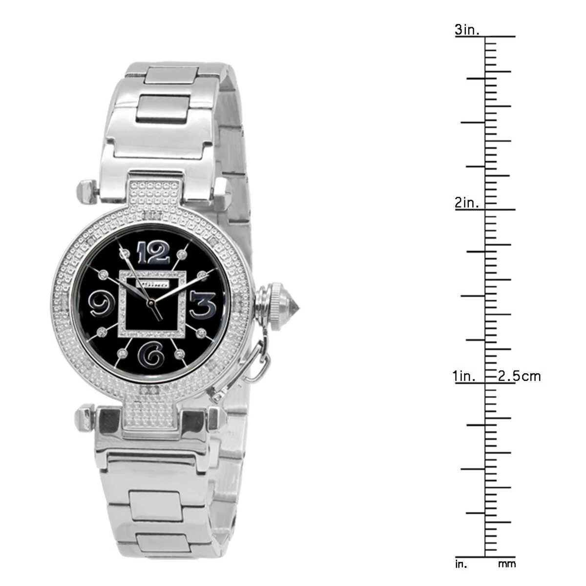 Unique White JoJino Real Diamond Watch For Women 0.12ct Black Dial 4 Unique White JoJino Real Diamond Watch For Women 0.12ct Black Dial - Image 4