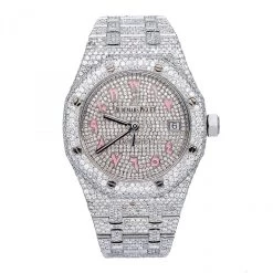 Unisex Diamond Watch Audemars Piguet Royal Oak Selfwinding 37mm White Dial